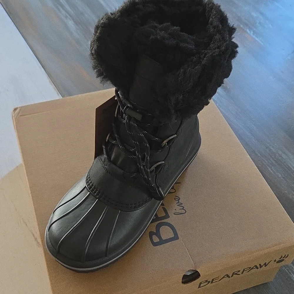 BearPaw Size‎ 3 NEW Kirsten Youth Black Waterproof Insulated Winter Boots - Picture 6 of 9